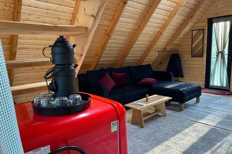 کلبه سوئیسی دوبلکس تکخواب کچاکومه واحد دل کومه در رشت