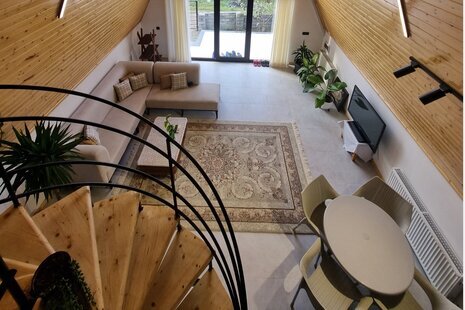 کلبه سوئیسی دوخواب مدرن در نمک آبرود