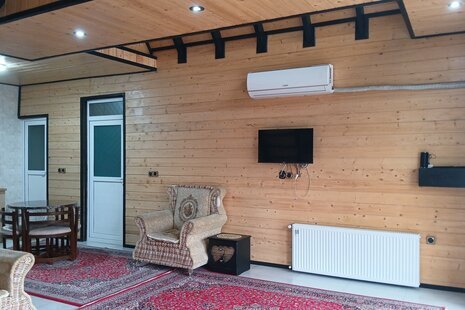 کلبه دوبلکس استخردار مبله دوخواب گل سرخ در چابکسر