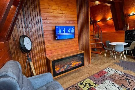 کلبه سوئیسی دوبلکس تکخواب جکوزی دار کلهو در شیرگاه