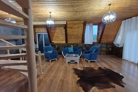 کلبه سوئیسی دوخواب آلاچیق چتری در تنکابن