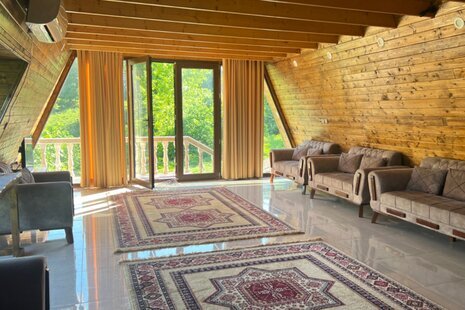 کلبه چوبی دوبلکس دوخواب مبله افرا در شیرگاه