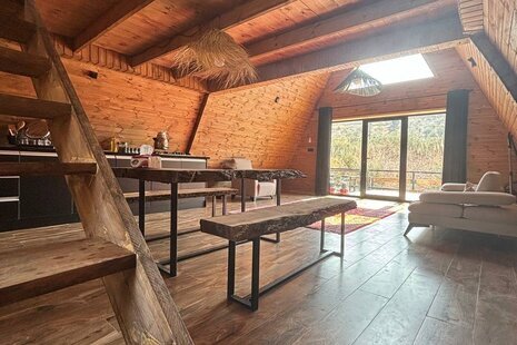 کلبه سوئیسی دوبلکس تکخواب در منجیل