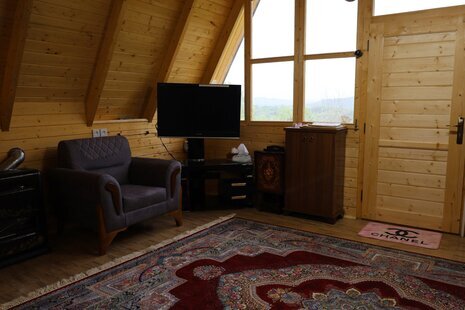 کلبه سوئیسی چوبی دوبلکس تکخواب توسکا در بابل