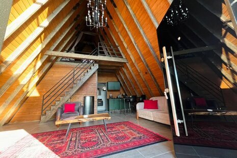 کلبه سوئیسی دوبلکس دوخواب لوکس راش در چالوس