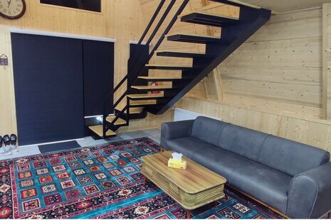 کلبه سوئیسی استخردار دوخواب باغ شوکا در سرخرود