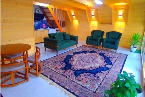 کلبه سوئیسی مبله تکخواب صنوبر در شیرگاه
