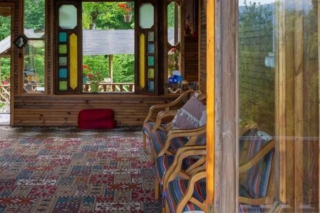 کلبه چوبی تک خواب ونوشه صحرا در شیرگاه