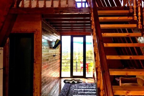 کلبه سوئیسی مبله دوبلکس جکوزی دار تک خواب در شیرگاه