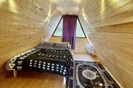 کلبه سوئیسی دوبلکس تکخواب جکوزی دار بهشت پدری (2) در سوادکوه