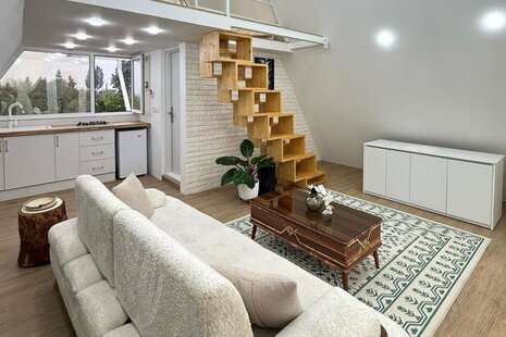 کلبه سوئیسی دوبلکس استخردار مبله تکخواب  سفید در رستمکلا
