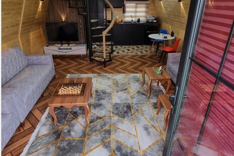 کلبه سوئیسی دوبلکس تکخواب مبله کاسپین در بندر انزلی