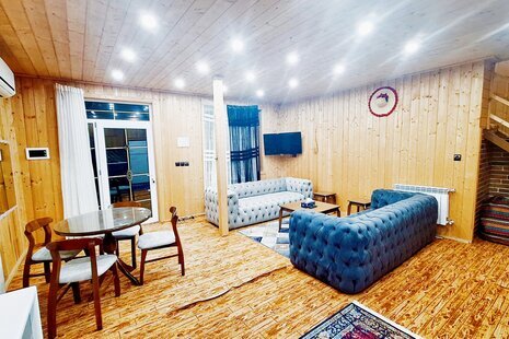کلبه چوبی دوبلکس جکوزی دار مبله در ماسال