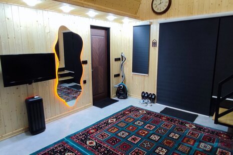 کلبه سوئیسی استخردار دوخواب باغ شوکا در سرخرود