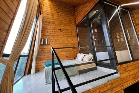 کلبه سوئیسی دوبلکس مبله ولکان در رامسر