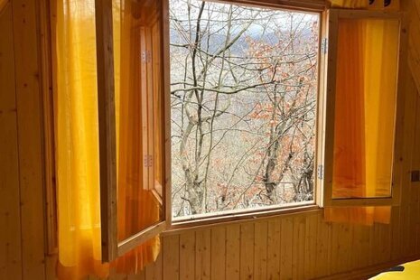 کلبه سوئیسی مبله دوخواب زرد در پل سفید