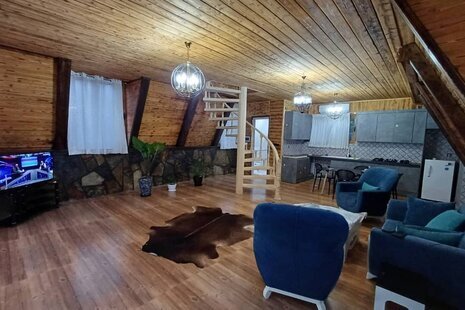 کلبه سوئیسی دوخواب آلاچیق چتری در تنکابن