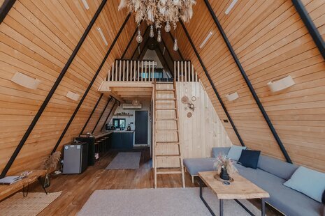 کلبه سوئیسی دوبلکس تکخواب یاشیک کومه در چمستان