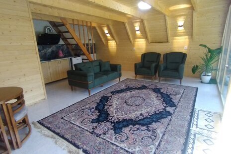 کلبه سوئیسی مبله تکخواب صنوبر در شیرگاه
