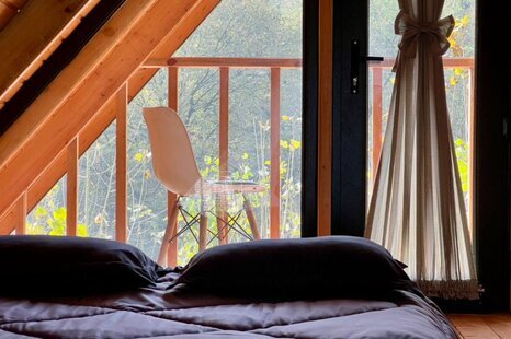 کلبه سوئیسی دوبلکس تکخواب کچاکومه واحد دل کومه در رشت