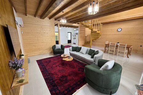 کلبه دوبلکس جکوزی دار دوخواب باغ پدربزرگ در