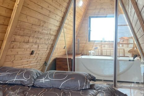 کلبه سوئیسی دوبلکس تکخواب جکوزی دار در بابلسر