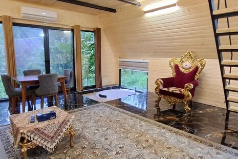 کلبه سوئیسی دوبلکس مرس جکوزی دار در شیرگاه