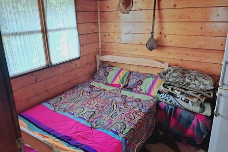 کلبه چوبی تکخواب جکوزی آرامش در سوادکوه