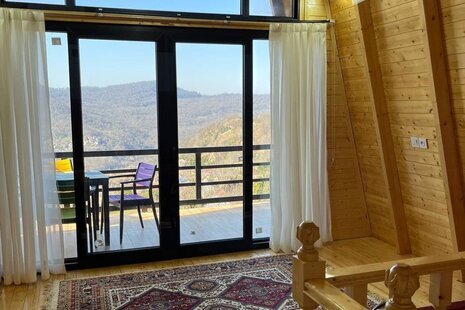 کلبه سوئدی دوبلکس تکخواب باغ پدری در سوادکوه