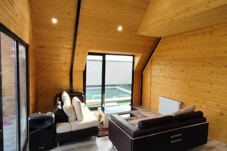 کلبه سوئیسی دوبلکس استخردار آوا در کردان