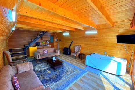 کلبه سوئیسی دوبلکس تکخواب جکوزی دار بهشت پدری (2) در سوادکوه