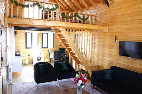 کلبه چوبی یونانی دوبلکس تک خواب در ماسال