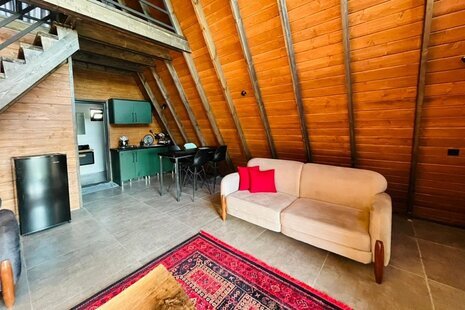 کلبه سوئیسی دوبلکس دوخواب لوکس راش در چالوس