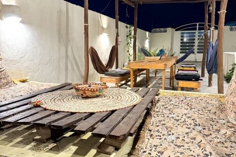 اتاق یک تخت دبل هفت چاکرا در بومگردی طبل