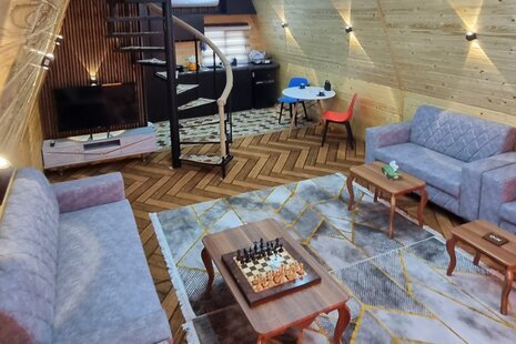 کلبه سوئیسی دوبلکس تکخواب مبله کاسپین در بندر انزلی