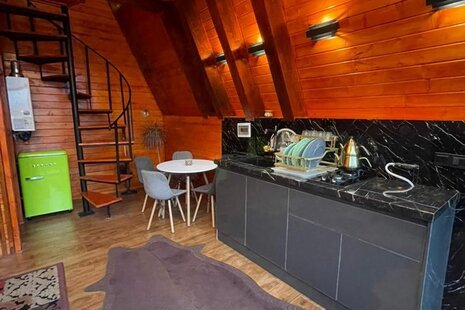 کلبه سوئیسی دوبلکس تکخواب جکوزی دار کلهو در شیرگاه