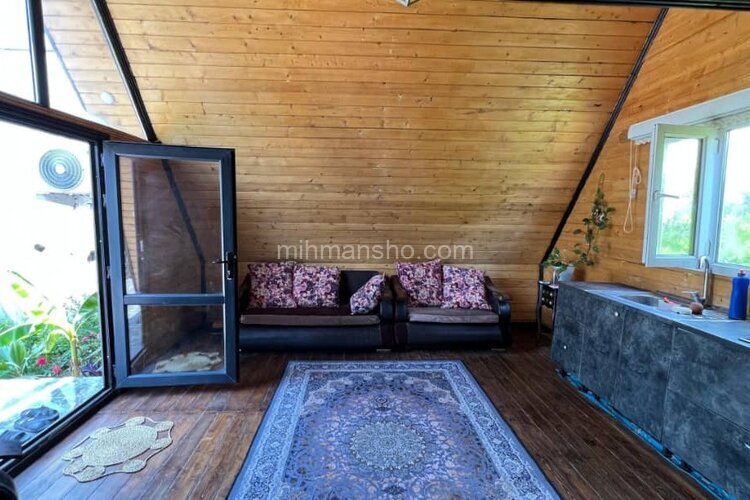 کلبه چوبی تکخواب مبله در خشکبیجار