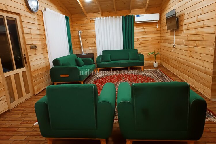 کلبه چوبی دوخواب مبله در اسالم