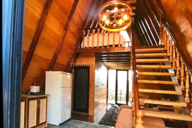 کلبه سوئیسی مبله دوبلکس جکوزی دار تک خواب در شیرگاه