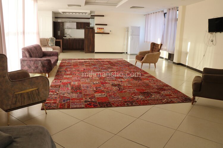 واحد تکخواب مبله در هتل آپارتمان کرمان | نمای پذیرایی