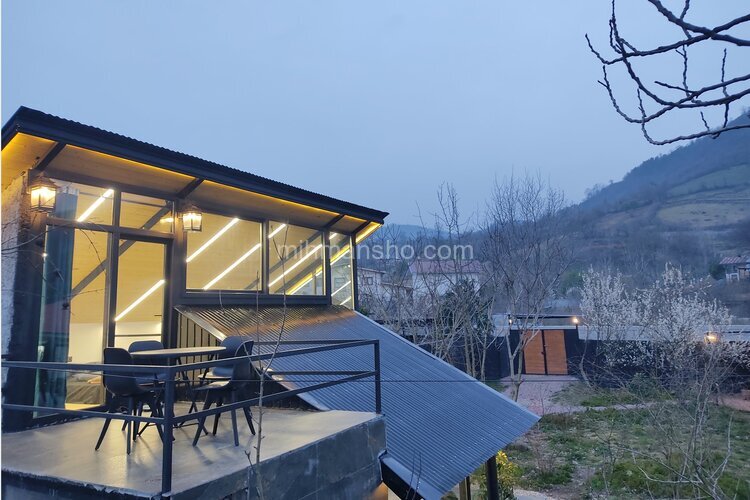 کلبه شیشه ای دوبلکس تکخواب در ماسال