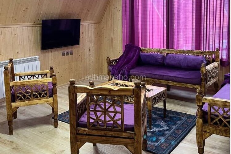 کلبه سوئیسی مبله دوخواب بنفش در پل سفید