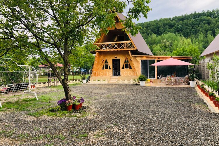 کلبه دوبلکس استخردار تکخواب جنگلی کاج در اسالم