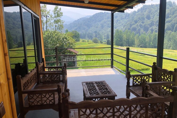 کلبه سوئیسی چوبی مبله دوخواب نسا در بابل