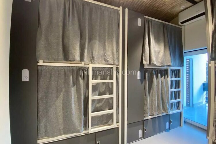 اتاق خوابگاهی 12 تخته آقایان در هاستل فیروزه شریعتی