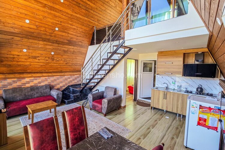 کلبه سوئیسی جکوزی دار مبله آرام در تنکابن