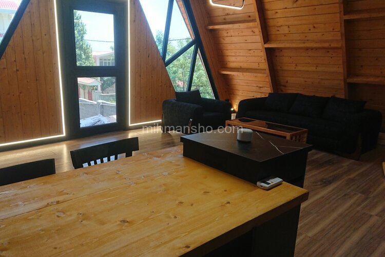 کلبه دوبلکس سوئیسی چوبی دوخواب استون در رامسر