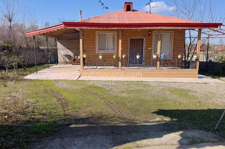 باغ ویلا جنگلی دوخواب مبله در فومن | نمای کلی ویلا