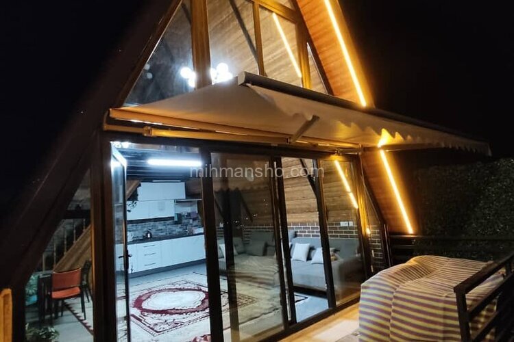 کلبه سوئیسی دوبلکس تکخواب ارغوان جکوزی دار در پل سفید