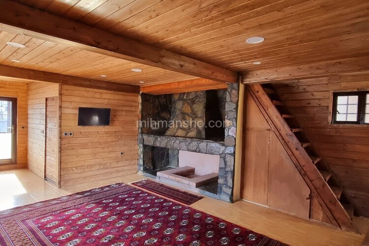 کلبه چوبی دوبلکس نیسا در روستای پاقلعه